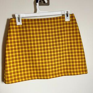 yellow plaid urban outfitters skirt